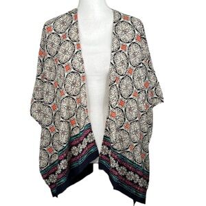 Final Touch Floral Open Kimono Cardigan Size Small